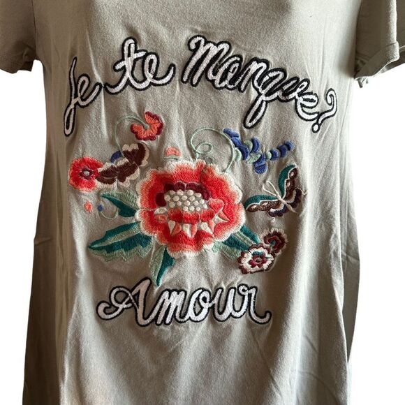Miss Me ~Je Te Manque? (You miss me?) ~ round neck Tshirt dress ~ size Medium - Picture 4 of 11